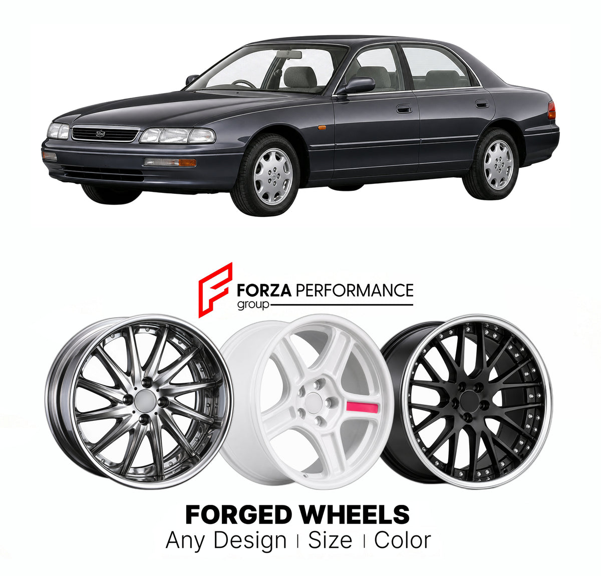 CUSTOM CLASSIC VINTAGE RESTOMOD RETRO OLD SCHOOL FORGED WHEELS RIMS for EFINI MS-8 MB 1992 - 1997

Custom forged wheels for Efini MS-8 MB 1992 - 1997. Classic, vintage, restomod and retro JDM wheel designs made to order in custom sizes, offsets, colors and finishes with guaranteed fitment.

We manufacture premium quality forged wheels rims for Efini MS-8 MB 1992 - 1997 in any design, size, color.

JDM WHEEL DESIGNS: our Japanese collection for sedans and wagons includes designs inspired by Weds Kranze, Leon
