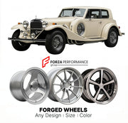 CUSTOM CLASSIC VINTAGE RESTOMOD RETRO OLD SCHOOL FORGED WHEELS RIMS for EXCALIBUR SERIES II 1969 - 1980
Custom forged wheels for classic American muscle cars. Ideal for restomod builds, vintage restorations, and show cars. Deep dish and retro styling available.

We manufacture premium quality forged wheels rims for Excalibur Series II 1969 - 1980 in any design, size, color.

THIS WHEEL DESIGN CAN BE CUSTOM-MADE FOR YOUR CAR IN ANY SIZE AND COLOR OPTIONS
Available in monoblock, 2-piece, 3-piece, duoblock, be