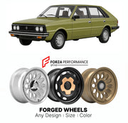 CUSTOM CLASSIC VINTAGE RESTOMOD RETRO OLD SCHOOL FORGED WHEELS RIMS for FSO POLONEZ 1978 - 1991

Custom forged wheels for FSO Polonez 1978 - 1991. Classic, vintage, restomod wheel designs made to order in custom sizes, offsets, colors and finishes.

We manufacture premium quality forged wheels rims for FSO Polonez 1978 - 1991 in any design, size, color.

THIS WHEEL DESIGN CAN BE CUSTOM-MADE FOR YOUR CAR IN ANY SIZE AND COLOR OPTIONS
Available in monoblock, 2-piece, 3-piece, duoblock, beadlock
3D wheel rende