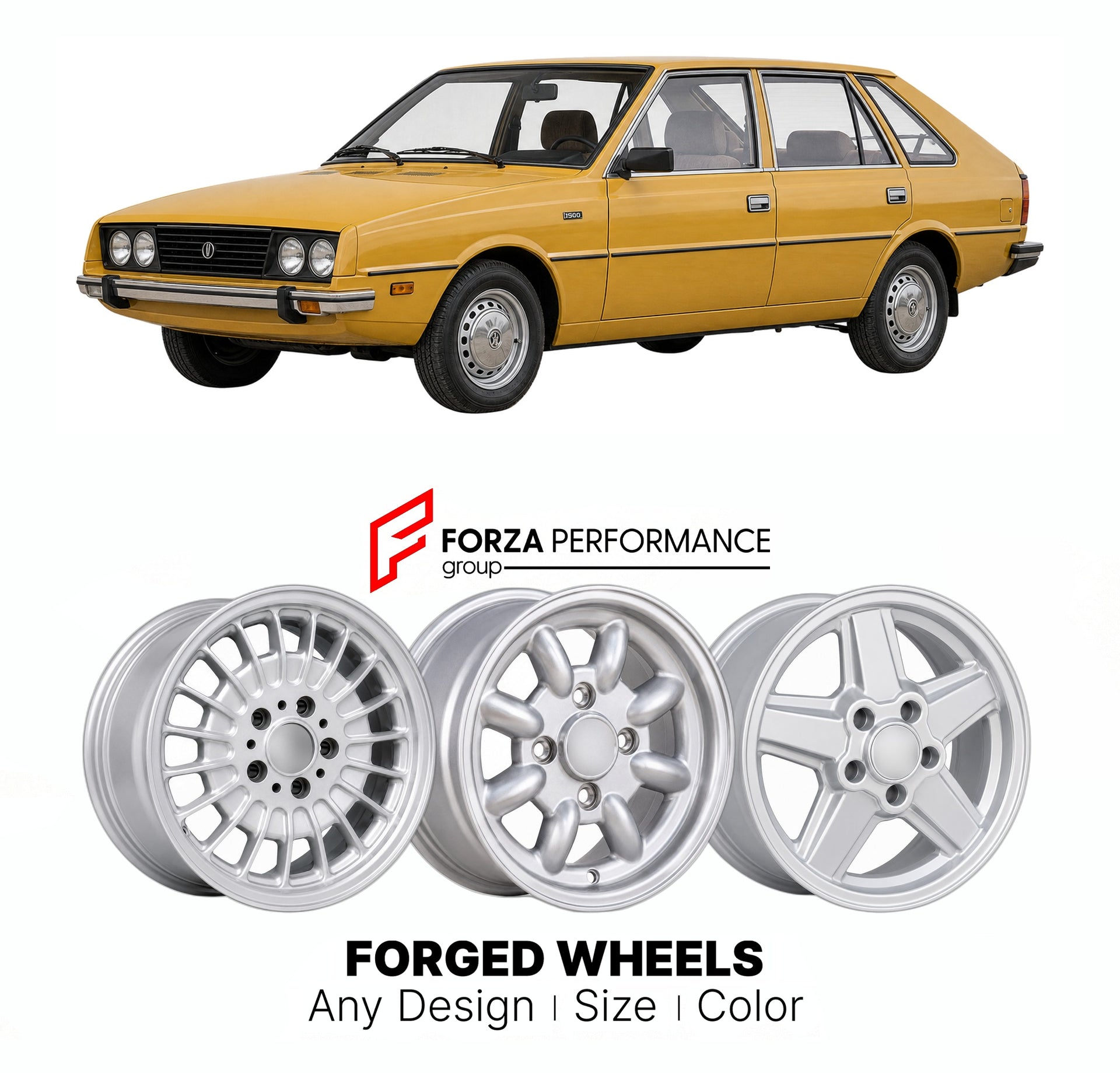 CUSTOM CLASSIC VINTAGE RESTOMOD RETRO OLD SCHOOL FORGED WHEELS RIMS for FSO POLONEZ 1978 - 2002

Custom forged wheels for FSO Polonez 1978 - 2002. Classic, vintage, restomod wheel designs made to order in custom sizes, offsets, colors and finishes.

We manufacture premium quality forged wheels rims for FSO Polonez 1978 - 2002 in any design, size, color.

THIS WHEEL DESIGN CAN BE CUSTOM-MADE FOR YOUR CAR IN ANY SIZE AND COLOR OPTIONS
Available in monoblock, 2-piece, 3-piece, duoblock, beadlock
3D wheel rende