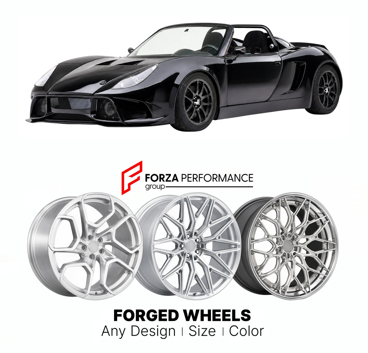 FORGED WHEELS RIMS for FACTORY FIVE 818S ROADSTER 2013 - 2020

Custom forged wheels for Factory Five 818S Roadster 2013 - 2020. Made-to-order monoblock, 2-piece and 3-piece rims in custom sizes, offsets, colors and finishes with guaranteed fitment.

We manufacture premium quality forged wheels rims for Factory Five 818S Roadster 2013 - 2020 in any design, size, color.

THIS WHEEL DESIGN CAN BE CUSTOM-MADE FOR YOUR CAR IN ANY SIZE AND COLOR OPTIONS
Available in monoblock, 2-piece, 3-piece, duoblock, beadlock