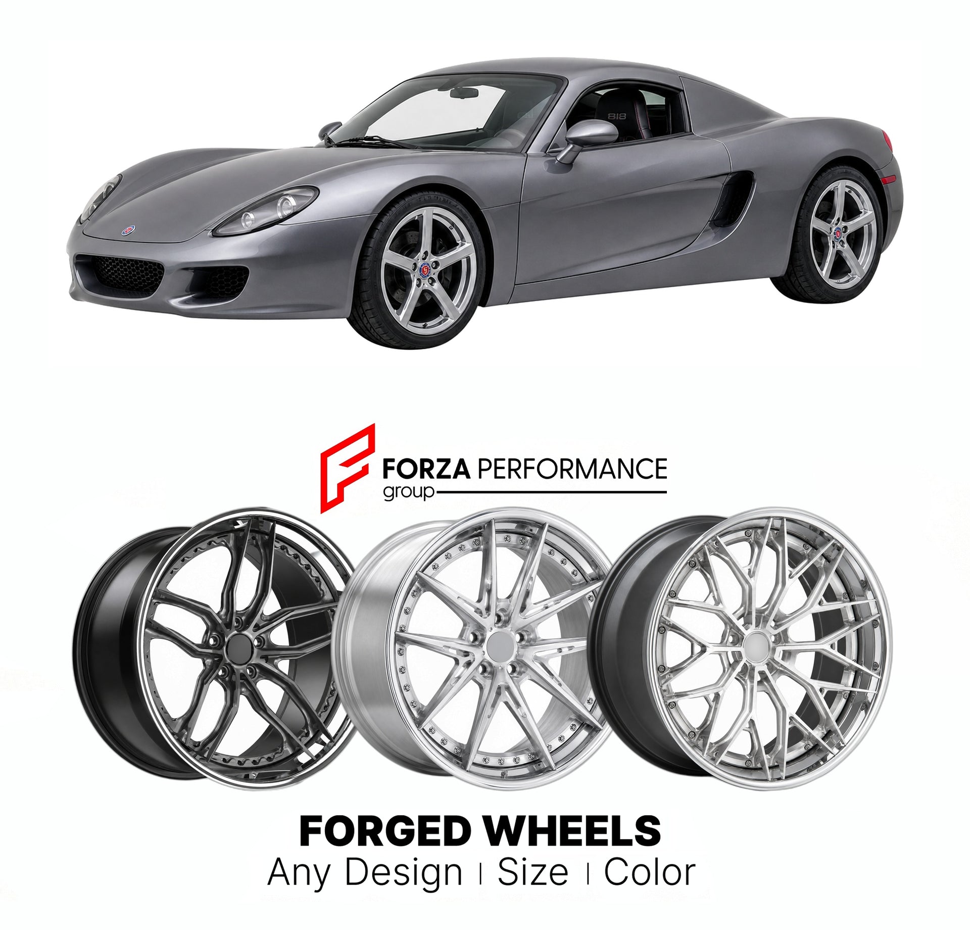FORGED WHEELS RIMS for FACTORY FIVE 818 818C MID-ENGINE KIT 2013+

Custom forged wheels for Factory Five 818 818C Mid-Engine Kit 2013+. Made-to-order monoblock, 2-piece and 3-piece rims in custom sizes, offsets, colors and finishes with guaranteed fitment.

We manufacture premium quality forged wheels rims for Factory Five 818 818C Mid-Engine Kit 2013+ in any design, size, color.

THIS WHEEL DESIGN CAN BE CUSTOM-MADE FOR YOUR CAR IN ANY SIZE AND COLOR OPTIONS
Available in monoblock, 2-piece, 3-piece, duoblo