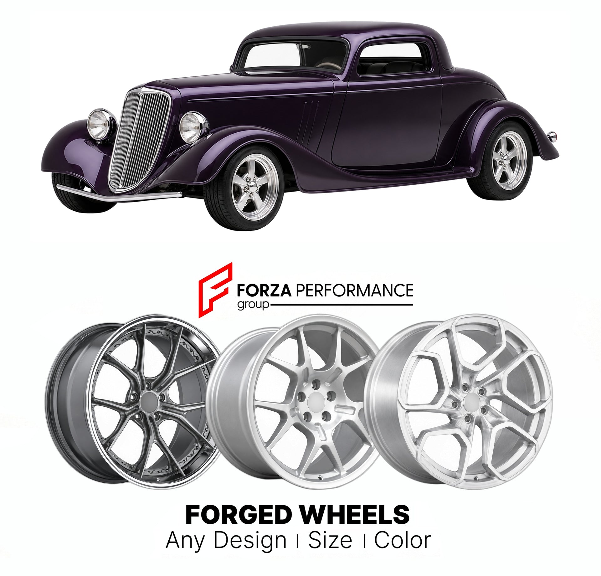 FORGED WHEELS RIMS for FACTORY FIVE HOT ROD INSPIRED KIT CAR 2008+

Custom forged wheels for Factory Five Hot Rod Inspired Kit Car 2008+. Made-to-order monoblock, 2-piece and 3-piece rims in custom sizes, offsets, colors and finishes with guaranteed fitment.

We manufacture premium quality forged wheels rims for Factory Five Hot Rod Inspired Kit Car 2008+ in any design, size, color.

THIS WHEEL DESIGN CAN BE CUSTOM-MADE FOR YOUR CAR IN ANY SIZE AND COLOR OPTIONS
Available in monoblock, 2-piece, 3-piece, duo