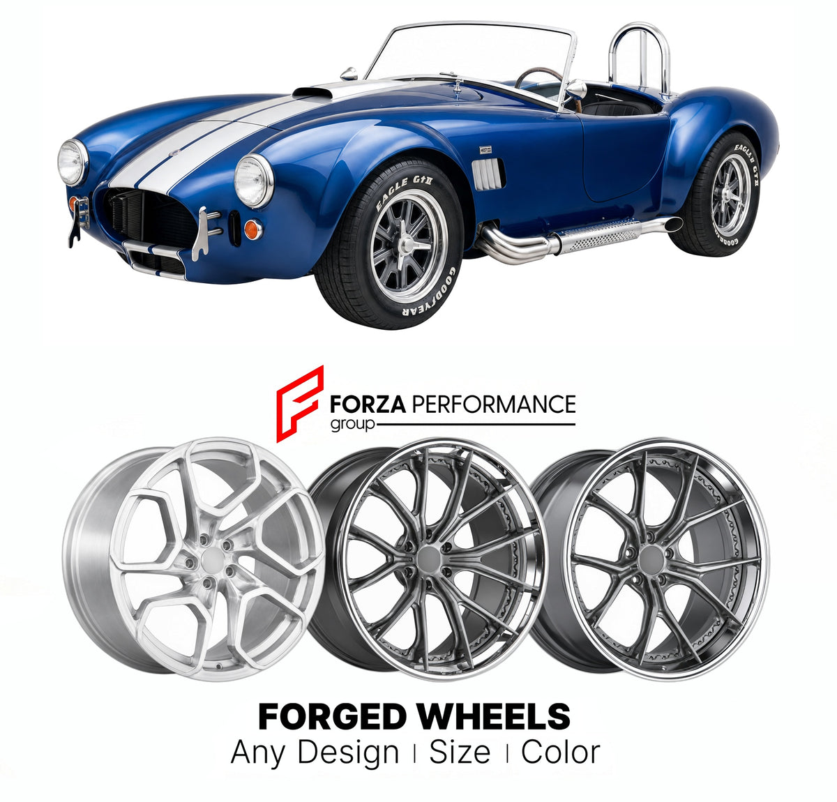 FORGED WHEELS RIMS for FACTORY FIVE MK4 ROADSTER BASE 1995+

Custom forged wheels for Factory Five MK4 Roadster Base 1995+. Made-to-order monoblock, 2-piece and 3-piece rims in custom sizes, offsets, colors and finishes with guaranteed fitment.

We manufacture premium quality forged wheels rims for Factory Five MK4 Roadster Base 1995+ in any design, size, color.

THIS WHEEL DESIGN CAN BE CUSTOM-MADE FOR YOUR CAR IN ANY SIZE AND COLOR OPTIONS
Available in monoblock, 2-piece, 3-piece, duoblock, beadlock
3D wh