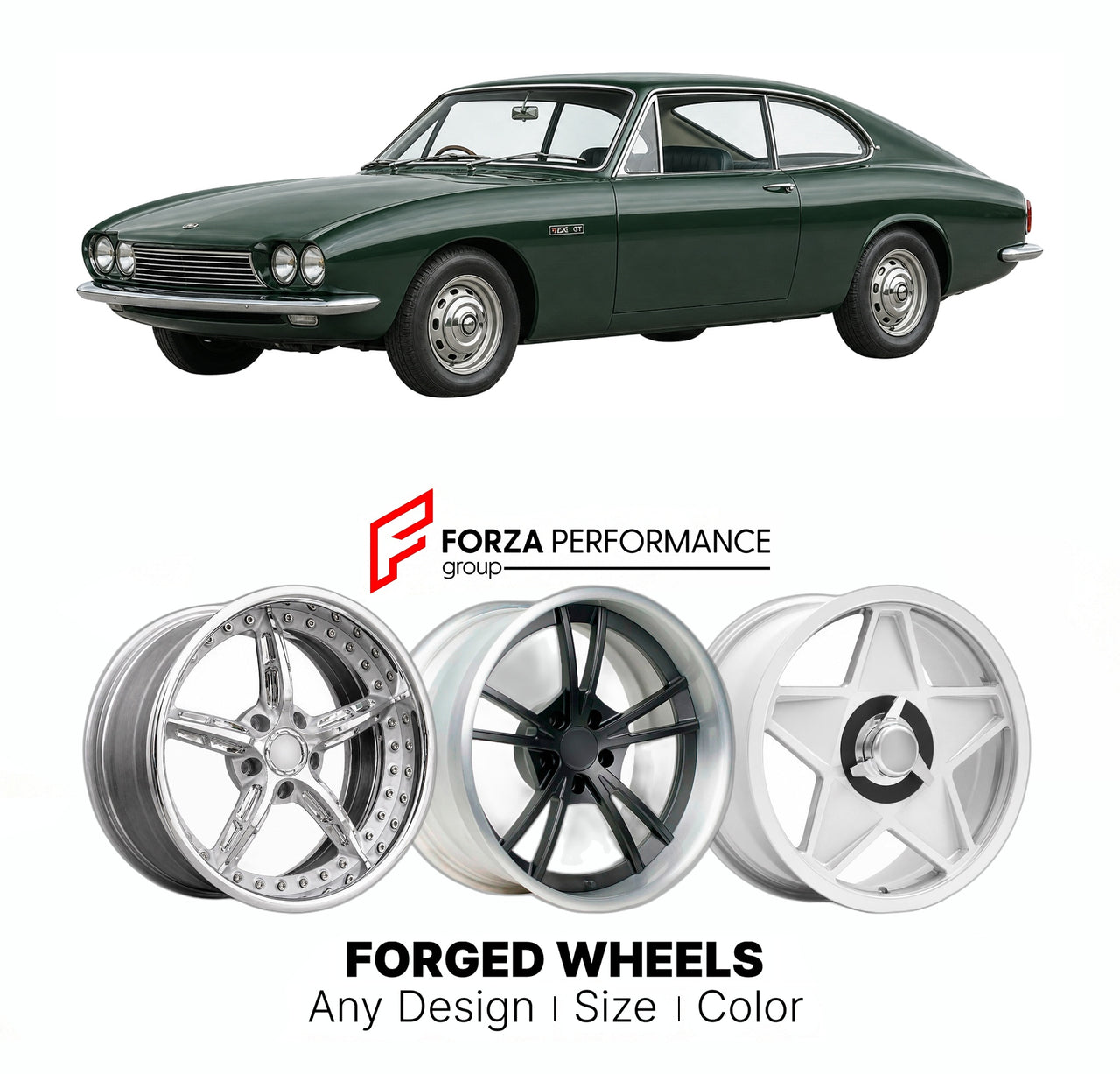 CUSTOM CLASSIC VINTAGE RESTOMOD RETRO OLD SCHOOL FORGED WHEELS RIMS for FAIRTHORPE TX-GT 1967 - 1976

Custom forged wheels for Fairthorpe TX-GT 1967 - 1976. Classic, vintage, restomod wheel designs made to order in custom sizes, offsets, colors and finishes.

We manufacture premium quality forged wheels rims for Fairthorpe TX-GT 1967 - 1976 in any design, size, color.

THIS WHEEL DESIGN CAN BE CUSTOM-MADE FOR YOUR CAR IN ANY SIZE AND COLOR OPTIONS
Available in monoblock, 2-piece, 3-piece, duoblock, beadlock