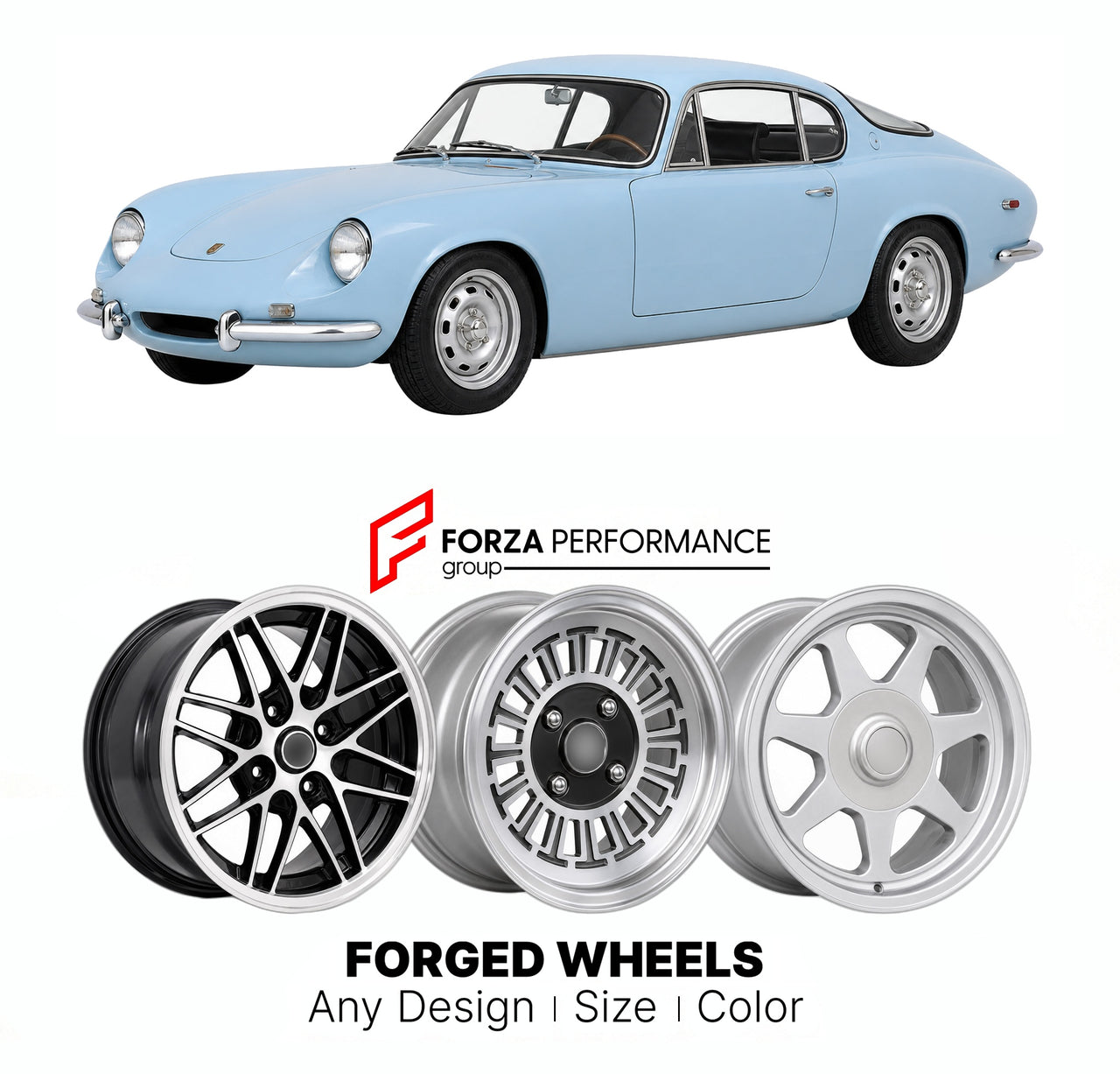CUSTOM CLASSIC VINTAGE RESTOMOD RETRO OLD SCHOOL FORGED WHEELS RIMS for FAIRTHORPE ZETA 1968 - 1976

Custom forged wheels for Fairthorpe Zeta 1968 - 1976. Classic, vintage, restomod wheel designs made to order in custom sizes, offsets, colors and finishes.

We manufacture premium quality forged wheels rims for Fairthorpe Zeta 1968 - 1976 in any design, size, color.

THIS WHEEL DESIGN CAN BE CUSTOM-MADE FOR YOUR CAR IN ANY SIZE AND COLOR OPTIONS
Available in monoblock, 2-piece, 3-piece, duoblock, beadlock
3D