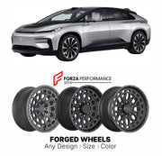 FORGED WHEELS RIMS for FARADAY FUTURE FF 91 2.0 FUTURIST 2023+

Custom forged wheels for Faraday Future FF 91 2.0 Futurist 2023+. Made-to-order monoblock, 2-piece and 3-piece rims in custom sizes, offsets, colors and finishes with guaranteed fitment.

We manufacture premium quality forged wheels rims for Faraday Future FF 91 2.0 Futurist 2023+ in any design, size, color.

THIS WHEEL DESIGN CAN BE CUSTOM-MADE FOR YOUR CAR IN ANY SIZE AND COLOR OPTIONS
Available in monoblock, 2-piece, 3-piece, duoblock, beadl