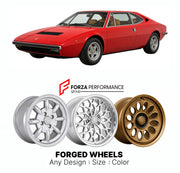 CUSTOM CLASSIC VINTAGE RESTOMOD RETRO OLD SCHOOL FORGED WHEELS RIMS for FERRARI 308 GT4 1973 - 1980

Custom forged wheels for Ferrari 308 GT4 1973 - 1980. Classic, vintage, restomod wheel designs made to order in custom sizes, offsets, colors and finishes.

We manufacture premium quality forged wheels rims for Ferrari 308 GT4 1973 - 1980 in any design, size, color.

THIS WHEEL DESIGN CAN BE CUSTOM-MADE FOR YOUR CAR IN ANY SIZE AND COLOR OPTIONS
Available in monoblock, 2-piece, 3-piece, duoblock, beadlock
3D