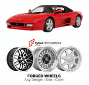 CUSTOM CLASSIC VINTAGE RESTOMOD RETRO OLD SCHOOL FORGED WHEELS RIMS for FERRARI 348 SPIDER 1993 - 1995

Custom forged wheels for Ferrari 348 Spider 1993 - 1995. Classic, vintage, restomod wheel designs made to order in custom sizes, offsets, colors and finishes.

We manufacture premium quality forged wheels rims for Ferrari 348 Spider 1993 - 1995 in any design, size, color.

THIS WHEEL DESIGN CAN BE CUSTOM-MADE FOR YOUR CAR IN ANY SIZE AND COLOR OPTIONS
Available in monoblock, 2-piece, 3-piece, duoblock, be