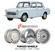 CUSTOM CLASSIC VINTAGE RESTOMOD RETRO OLD SCHOOL FORGED WHEELS RIMS for FIAT 1100 D 1962 - 1966

Custom forged wheels for Fiat 1100 D 1962 - 1966. Classic, vintage, restomod wheel designs made to order in custom sizes, offsets, colors and finishes.

We manufacture premium quality forged wheels rims for Fiat 1100 D 1962 - 1966 in any design, size, color.

THIS WHEEL DESIGN CAN BE CUSTOM-MADE FOR YOUR CAR IN ANY SIZE AND COLOR OPTIONS
Available in monoblock, 2-piece, 3-piece, duoblock, beadlock
3D wheel rende