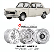 CUSTOM CLASSIC VINTAGE RESTOMOD RETRO OLD SCHOOL FORGED WHEELS RIMS for FIAT 1100 R 1966 - 1969

Custom forged wheels for Fiat 1100 R 1966 - 1969. Classic, vintage, restomod wheel designs made to order in custom sizes, offsets, colors and finishes.

We manufacture premium quality forged wheels rims for Fiat 1100 R 1966 - 1969 in any design, size, color.

THIS WHEEL DESIGN CAN BE CUSTOM-MADE FOR YOUR CAR IN ANY SIZE AND COLOR OPTIONS
Available in monoblock, 2-piece, 3-piece, duoblock, beadlock
3D wheel rende