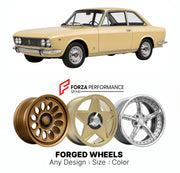CUSTOM CLASSIC VINTAGE RESTOMOD RETRO OLD SCHOOL FORGED WHEELS RIMS for FIAT 124 COUPE 1967 - 1975

Custom forged wheels for Fiat 124 Coupe 1967 - 1975. Classic, vintage, restomod wheel designs made to order in custom sizes, offsets, colors and finishes.

We manufacture premium quality forged wheels rims for Fiat 124 Coupe 1967 - 1975 in any design, size, color.

THIS WHEEL DESIGN CAN BE CUSTOM-MADE FOR YOUR CAR IN ANY SIZE AND COLOR OPTIONS
Available in monoblock, 2-piece, 3-piece, duoblock, beadlock
3D wh