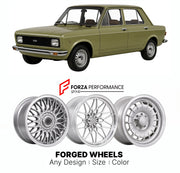 CUSTOM CLASSIC VINTAGE RESTOMOD RETRO OLD SCHOOL FORGED WHEELS RIMS for FIAT 128 1969 - 1985

Custom forged wheels for Fiat 128 1969 - 1985. Classic, vintage, restomod wheel designs made to order in custom sizes, offsets, colors and finishes.

We manufacture premium quality forged wheels rims for Fiat 128 1969 - 1985 in any design, size, color.

THIS WHEEL DESIGN CAN BE CUSTOM-MADE FOR YOUR CAR IN ANY SIZE AND COLOR OPTIONS
Available in monoblock, 2-piece, 3-piece, duoblock, beadlock
3D wheel renderings are