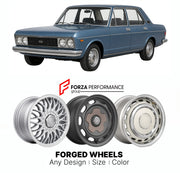 CUSTOM CLASSIC VINTAGE RESTOMOD RETRO OLD SCHOOL FORGED WHEELS RIMS for FIAT 132 1972 - 1981

Custom forged wheels for Fiat 132 1972 - 1981. Classic, vintage, restomod wheel designs made to order in custom sizes, offsets, colors and finishes.

We manufacture premium quality forged wheels rims for Fiat 132 1972 - 1981 in any design, size, color.

THIS WHEEL DESIGN CAN BE CUSTOM-MADE FOR YOUR CAR IN ANY SIZE AND COLOR OPTIONS
Available in monoblock, 2-piece, 3-piece, duoblock, beadlock
3D wheel renderings are