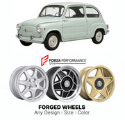 CUSTOM CLASSIC VINTAGE RESTOMOD RETRO OLD SCHOOL FORGED WHEELS RIMS for FIAT 600 D 1960 - 1969

Custom forged wheels for Fiat 600 D 1960 - 1969. Classic, vintage, restomod wheel designs made to order in custom sizes, offsets, colors and finishes.

We manufacture premium quality forged wheels rims for Fiat 600 D 1960 - 1969 in any design, size, color.

THIS WHEEL DESIGN CAN BE CUSTOM-MADE FOR YOUR CAR IN ANY SIZE AND COLOR OPTIONS
Available in monoblock, 2-piece, 3-piece, duoblock, beadlock
3D wheel renderin