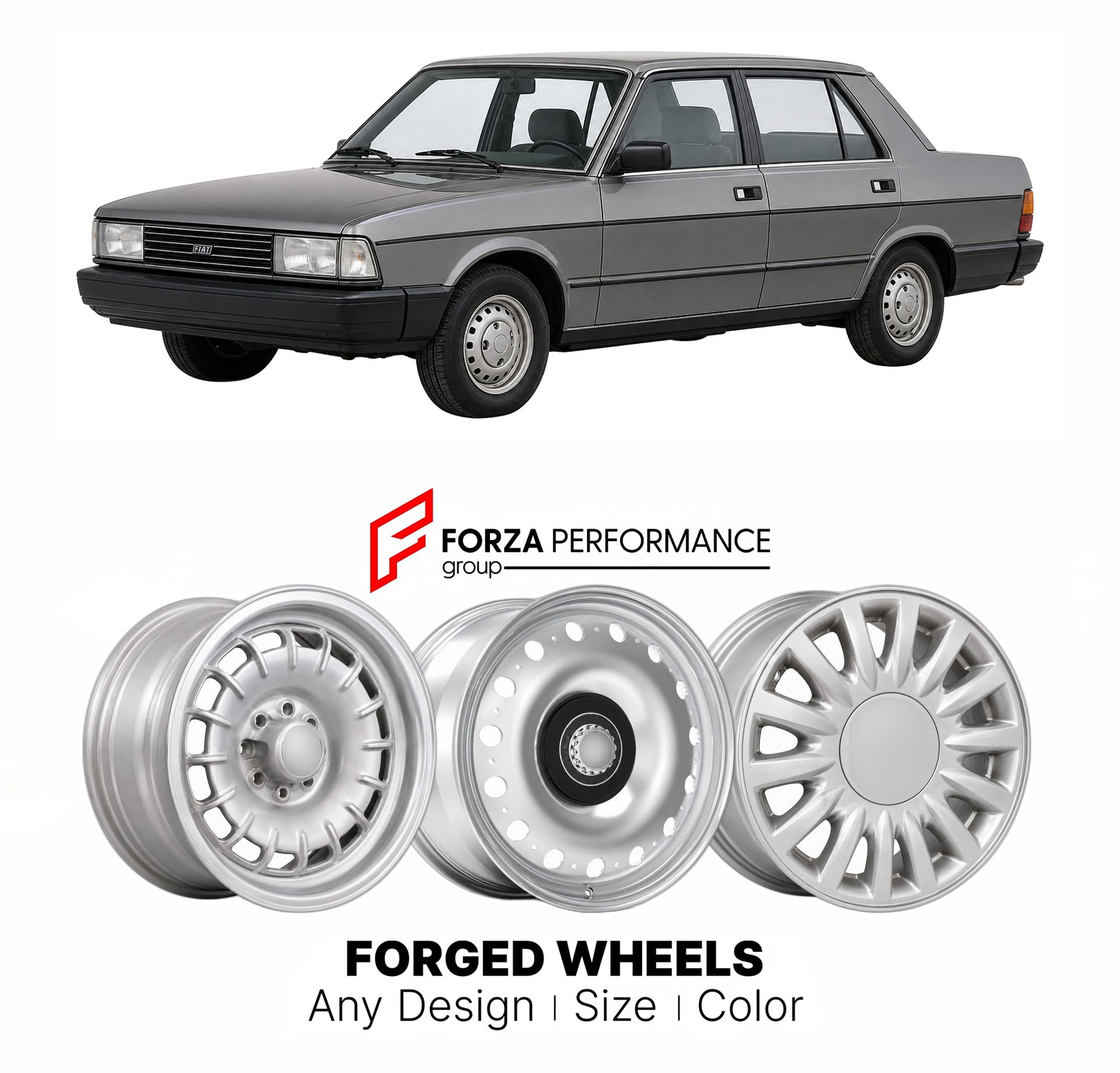 CUSTOM CLASSIC VINTAGE RESTOMOD RETRO OLD SCHOOL FORGED WHEELS RIMS for FIAT ARGENTA 1981 - 1985

Custom forged wheels for Fiat Argenta 1981 - 1985. Classic, vintage, restomod wheel designs made to order in custom sizes, offsets, colors and finishes.

We manufacture premium quality forged wheels rims for Fiat Argenta 1981 - 1985 in any design, size, color.

THIS WHEEL DESIGN CAN BE CUSTOM-MADE FOR YOUR CAR IN ANY SIZE AND COLOR OPTIONS
Available in monoblock, 2-piece, 3-piece, duoblock, beadlock
3D wheel re
