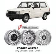 CUSTOM CLASSIC VINTAGE RESTOMOD RETRO OLD SCHOOL FORGED WHEELS RIMS for FIAT PANDA MK 1 1980 - 2003

Custom forged wheels for Fiat Panda MK 1 1980 - 2003. Classic, vintage, restomod wheel designs made to order in custom sizes, offsets, colors and finishes.

We manufacture premium quality forged wheels rims for Fiat Panda MK 1 1980 - 2003 in any design, size, color.

THIS WHEEL DESIGN CAN BE CUSTOM-MADE FOR YOUR CAR IN ANY SIZE AND COLOR OPTIONS
Available in monoblock, 2-piece, 3-piece, duoblock, beadlock
3D