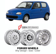 CUSTOM CLASSIC VINTAGE RESTOMOD RETRO OLD SCHOOL FORGED WHEELS RIMS for FIAT SEICENTO 1998 - 2010

Custom forged wheels for Fiat Seicento 1998 - 2010. Classic, vintage, restomod wheel designs made to order in custom sizes, offsets, colors and finishes.

We manufacture premium quality forged wheels rims for Fiat Seicento 1998 - 2010 in any design, size, color.

THIS WHEEL DESIGN CAN BE CUSTOM-MADE FOR YOUR CAR IN ANY SIZE AND COLOR OPTIONS
Available in monoblock, 2-piece, 3-piece, duoblock, beadlock
3D wheel