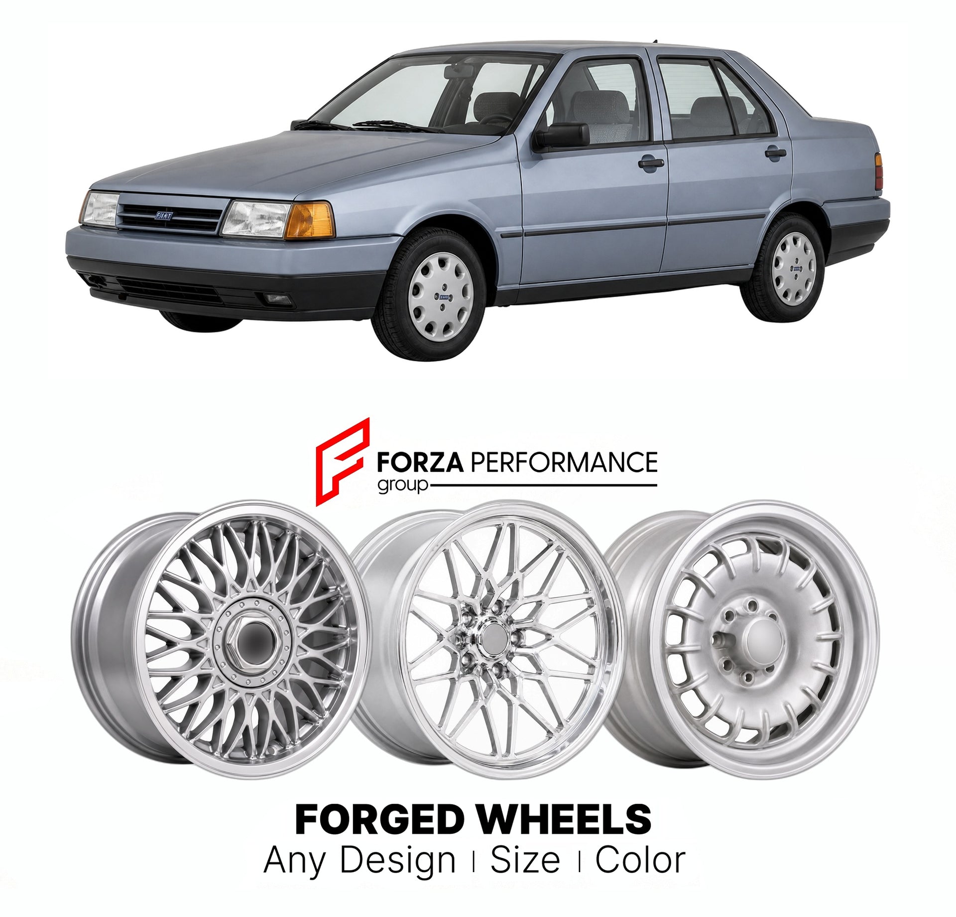 CUSTOM CLASSIC VINTAGE RESTOMOD RETRO OLD SCHOOL FORGED WHEELS RIMS for FIAT TEMPRA 1990 - 1998

Custom forged wheels for Fiat Tempra 1990 - 1998. Classic, vintage, restomod wheel designs made to order in custom sizes, offsets, colors and finishes.

We manufacture premium quality forged wheels rims for Fiat Tempra 1990 - 1998 in any design, size, color.

THIS WHEEL DESIGN CAN BE CUSTOM-MADE FOR YOUR CAR IN ANY SIZE AND COLOR OPTIONS
Available in monoblock, 2-piece, 3-piece, duoblock, beadlock
3D wheel rende