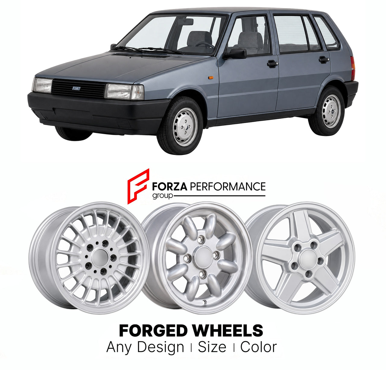 CUSTOM CLASSIC VINTAGE RESTOMOD RETRO OLD SCHOOL FORGED WHEELS RIMS for FIAT TIPO 1988 - 1995

Custom forged wheels for Fiat Tipo 1988 - 1995. Classic, vintage, restomod wheel designs made to order in custom sizes, offsets, colors and finishes.

We manufacture premium quality forged wheels rims for Fiat Tipo 1988 - 1995 in any design, size, color.

THIS WHEEL DESIGN CAN BE CUSTOM-MADE FOR YOUR CAR IN ANY SIZE AND COLOR OPTIONS
Available in monoblock, 2-piece, 3-piece, duoblock, beadlock
3D wheel renderings 