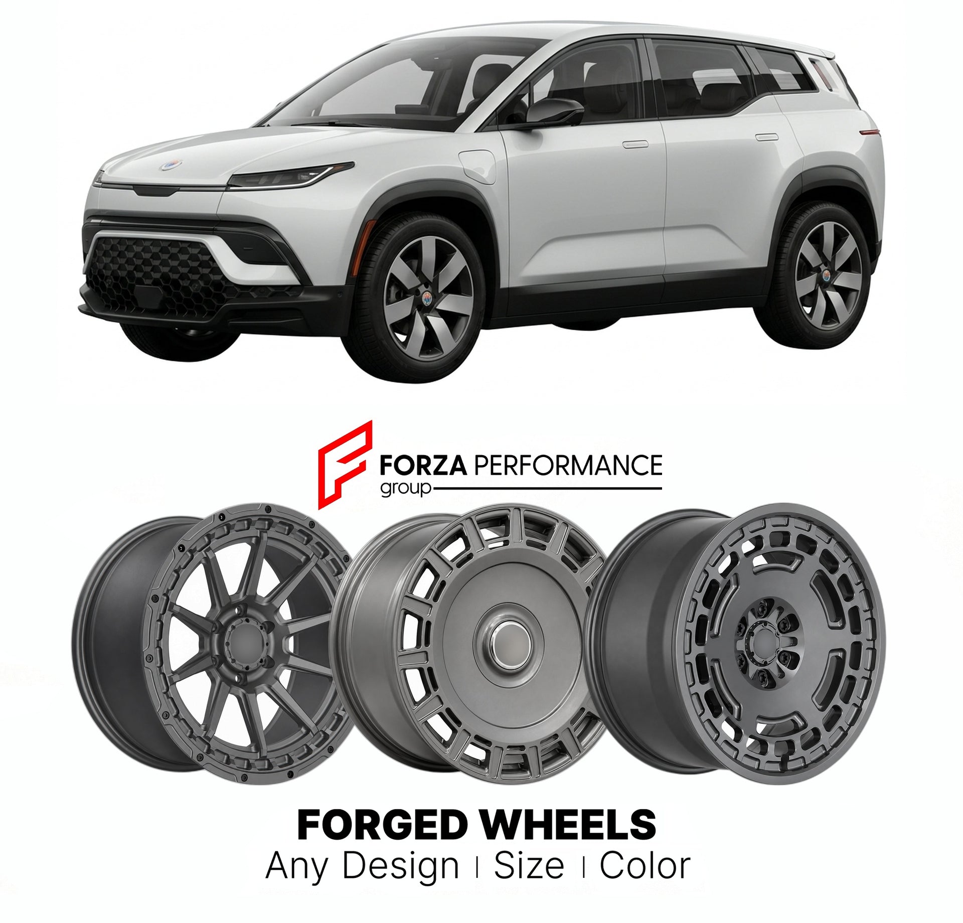 FORGED WHEELS RIMS for FISKER OCEAN 2023 - 2024

Custom forged wheels for Fisker Ocean 2023 - 2024. Made-to-order monoblock, 2-piece and 3-piece rims in custom sizes, offsets, colors and finishes with guaranteed fitment.

We manufacture premium quality forged wheels rims for Fisker Ocean 2023 - 2024 in any design, size, color.

THIS WHEEL DESIGN CAN BE CUSTOM-MADE FOR YOUR CAR IN ANY SIZE AND COLOR OPTIONS
Available in monoblock, 2-piece, 3-piece, duoblock, beadlock
3D wheel renderings are provided accordin