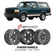 FORGED WHEELS RIMS for FORD BRONCO 1992 - 1996

Custom forged wheels for Ford Bronco 1992 - 1996. Made-to-order monoblock, 2-piece and 3-piece rims in custom sizes, offsets, colors and finishes with guaranteed fitment.

We manufacture premium quality forged wheels rims for Ford Bronco 1992 - 1996 in any design, size, color.

THIS WHEEL DESIGN CAN BE CUSTOM-MADE FOR YOUR CAR IN ANY SIZE AND COLOR OPTIONS
Available in monoblock, 2-piece, 3-piece, duoblock, beadlock
3D wheel renderings are provided according t