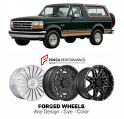 FORGED WHEELS RIMS for FORD BRONCO EDDIE BAUER TRIM 1992 - 1996

Custom forged wheels for Ford Bronco Eddie Bauer Trim 1992 - 1996. Made-to-order monoblock, 2-piece and 3-piece rims in custom sizes, offsets, colors and finishes with guaranteed fitment.

We manufacture premium quality forged wheels rims for Ford Bronco Eddie Bauer Trim 1992 - 1996 in any design, size, color.

THIS WHEEL DESIGN CAN BE CUSTOM-MADE FOR YOUR CAR IN ANY SIZE AND COLOR OPTIONS
Available in monoblock, 2-piece, 3-piece, duoblock, be
