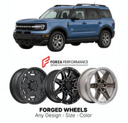 FORGED WHEELS RIMS for FORD BRONCO SPORT BIG BEND 2021+

Custom forged wheels for Ford Bronco Sport Big Bend 2021+. Made-to-order monoblock, 2-piece and 3-piece rims in custom sizes, offsets, colors and finishes with guaranteed fitment.

We manufacture premium quality forged wheels rims for Ford Bronco Sport Big Bend 2021+ in any design, size, color.

THIS WHEEL DESIGN CAN BE CUSTOM-MADE FOR YOUR CAR IN ANY SIZE AND COLOR OPTIONS
Available in monoblock, 2-piece, 3-piece, duoblock, beadlock
3D wheel renderin