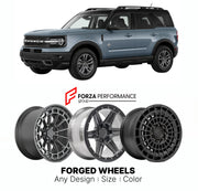 FORGED WHEELS RIMS for FORD BRONCO SPORT OUTER BANKS 2021+

Custom forged wheels for Ford Bronco Sport Outer Banks 2021+. Made-to-order monoblock, 2-piece and 3-piece rims in custom sizes, offsets, colors and finishes with guaranteed fitment.

We manufacture premium quality forged wheels rims for Ford Bronco Sport Outer Banks 2021+ in any design, size, color.

THIS WHEEL DESIGN CAN BE CUSTOM-MADE FOR YOUR CAR IN ANY SIZE AND COLOR OPTIONS
Available in monoblock, 2-piece, 3-piece, duoblock, beadlock
3D wheel