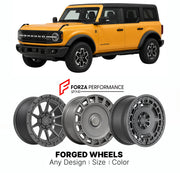 FORGED WHEELS RIMS for FORD BRONCO WILDTRAK 2021+

Custom forged wheels for Ford Bronco Wildtrak 2021+. Made-to-order monoblock, 2-piece and 3-piece rims in custom sizes, offsets, colors and finishes with guaranteed fitment.

We manufacture premium quality forged wheels rims for Ford Bronco Wildtrak 2021+ in any design, size, color.

THIS WHEEL DESIGN CAN BE CUSTOM-MADE FOR YOUR CAR IN ANY SIZE AND COLOR OPTIONS
Available in monoblock, 2-piece, 3-piece, duoblock, beadlock
3D wheel renderings are provided ac
