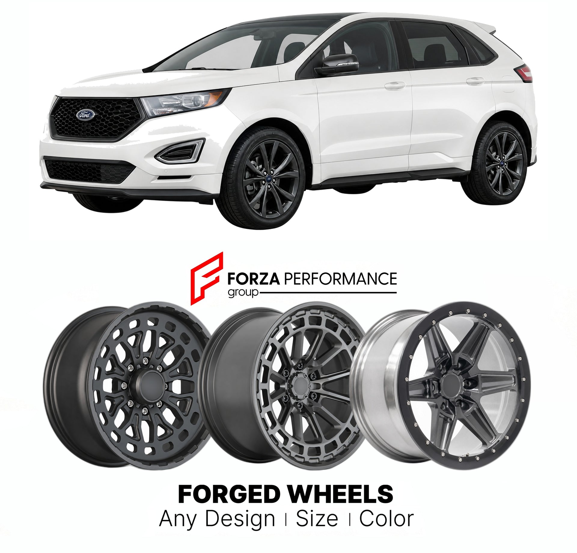 FORGED WHEELS RIMS for FORD EDGE SPORT 2007 - 2024

Custom forged wheels for Ford Edge Sport 2007 - 2024. Made-to-order monoblock, 2-piece and 3-piece rims in custom sizes, offsets, colors and finishes with guaranteed fitment.

We manufacture premium quality forged wheels rims for Ford Edge Sport 2007 - 2024 in any design, size, color.

THIS WHEEL DESIGN CAN BE CUSTOM-MADE FOR YOUR CAR IN ANY SIZE AND COLOR OPTIONS
Available in monoblock, 2-piece, 3-piece, duoblock, beadlock
3D wheel renderings are provided