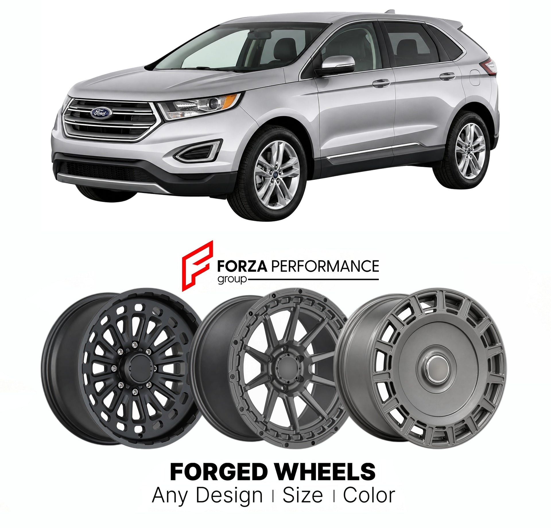 FORGED WHEELS RIMS for FORD EDGE TITANIUM 2007 - 2024

Custom forged wheels for Ford Edge Titanium 2007 - 2024. Made-to-order monoblock, 2-piece and 3-piece rims in custom sizes, offsets, colors and finishes with guaranteed fitment.

We manufacture premium quality forged wheels rims for Ford Edge Titanium 2007 - 2024 in any design, size, color.

THIS WHEEL DESIGN CAN BE CUSTOM-MADE FOR YOUR CAR IN ANY SIZE AND COLOR OPTIONS
Available in monoblock, 2-piece, 3-piece, duoblock, beadlock
3D wheel renderings are