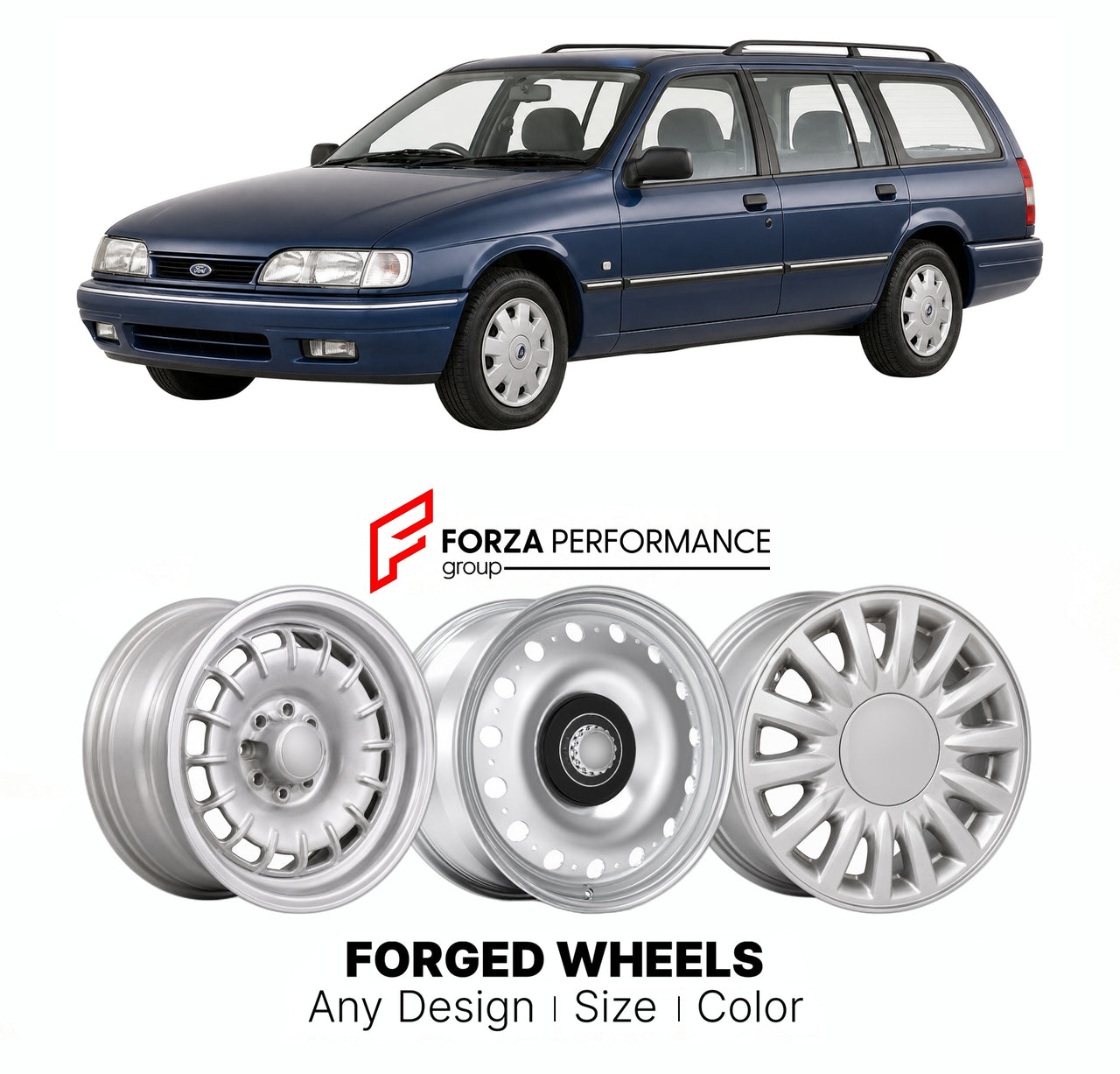 CUSTOM CLASSIC VINTAGE RESTOMOD RETRO OLD SCHOOL FORGED WHEELS RIMS for FORD EUROPE CAPRI GRANADA SIERRA MONDEO ESTATE MK 2 1996 - 2000

Custom forged wheels for Ford Europe Capri Granada Sierra Mondeo Estate MK 2 1996 - 2000. Classic, vintage, restomod wheel designs made to order in custom sizes, offsets, colors and finishes.

We manufacture premium quality forged wheels rims for Ford Europe Capri Granada Sierra Mondeo Estate MK 2 1996 - 2000 in any design, size, color.

THIS WHEEL DESIGN CAN BE CUSTOM-MAD