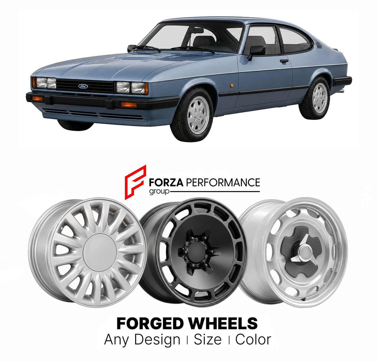 CUSTOM CLASSIC VINTAGE RESTOMOD RETRO OLD SCHOOL FORGED WHEELS RIMS for FORD EUROPE CAPRI GRANADA SIERRA MONDEO SCORPIO MK 3 1985 - 1994

Custom forged wheels for Ford Europe Capri Granada Sierra Mondeo Scorpio MK 3 1985 - 1994. Classic, vintage, restomod wheel designs made to order in custom sizes, offsets, colors and finishes.

We manufacture premium quality forged wheels rims for Ford Europe Capri Granada Sierra Mondeo Scorpio MK 3 1985 - 1994 in any design, size, color.

THIS WHEEL DESIGN CAN BE CUSTOM-