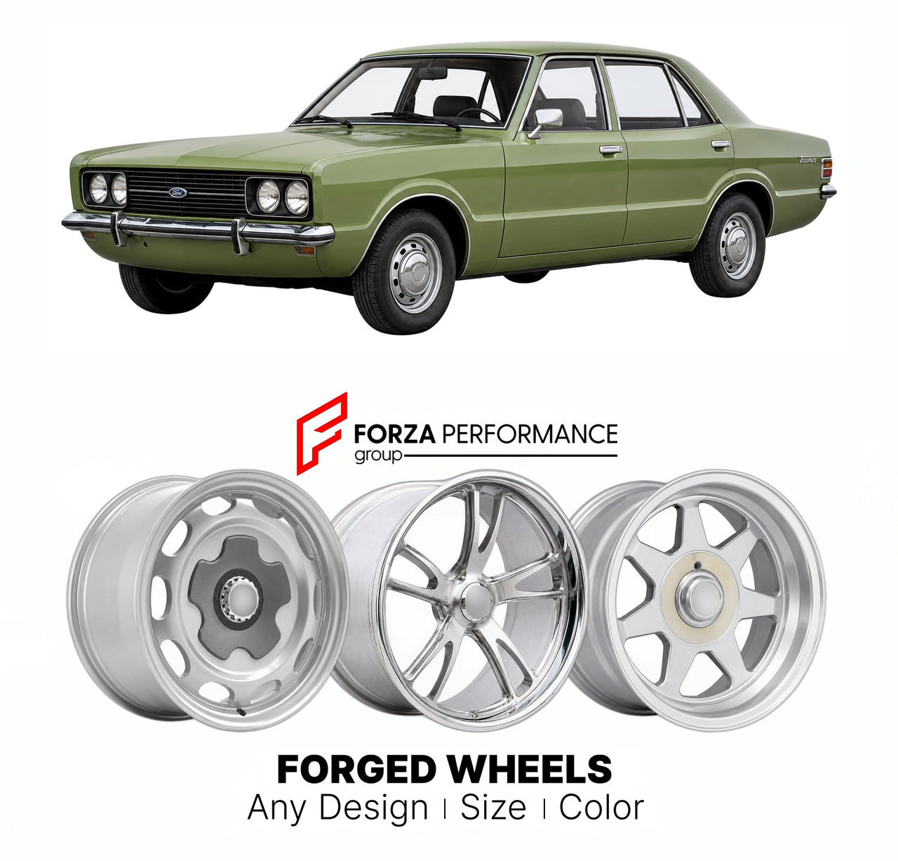 CUSTOM CLASSIC VINTAGE RESTOMOD RETRO OLD SCHOOL FORGED WHEELS RIMS for FORD EUROPE CORTINA TAUNUS MK 4 1976 - 1979

Custom forged wheels for Ford Europe Cortina Taunus MK 4 1976 - 1979. Classic, vintage, restomod wheel designs made to order in custom sizes, offsets, colors and finishes.

We manufacture premium quality forged wheels rims for Ford Europe Cortina Taunus MK 4 1976 - 1979 in any design, size, color.

THIS WHEEL DESIGN CAN BE CUSTOM-MADE FOR YOUR CAR IN ANY SIZE AND COLOR OPTIONS
Available in mo