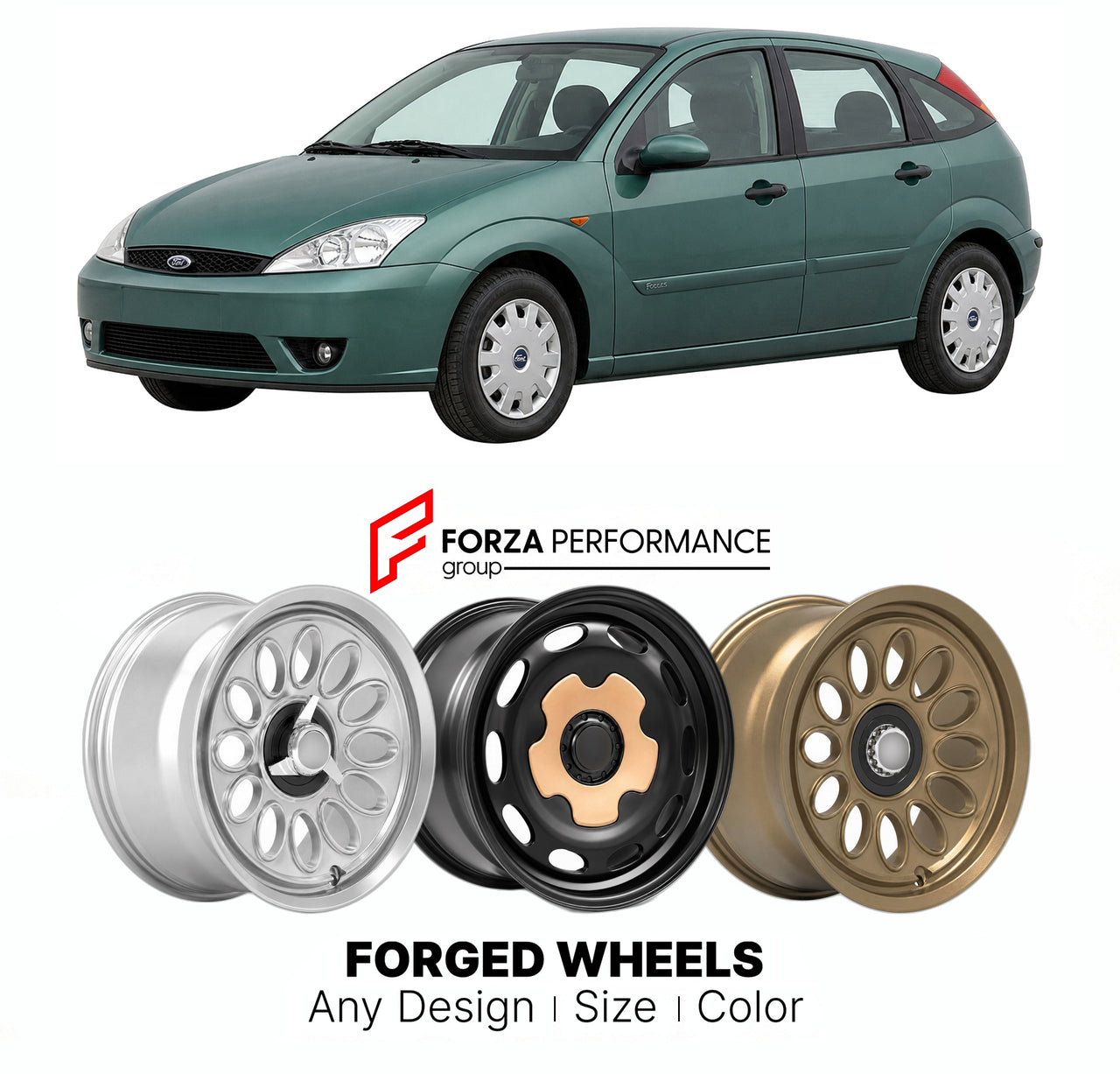 CUSTOM CLASSIC VINTAGE RESTOMOD RETRO OLD SCHOOL FORGED WHEELS RIMS for FORD EUROPE ESCORT FOCUS MK 1 1998 - 2004

Custom forged wheels for Ford Europe Escort Focus MK 1 1998 - 2004. Classic, vintage, restomod wheel designs made to order in custom sizes, offsets, colors and finishes.

We manufacture premium quality forged wheels rims for Ford Europe Escort Focus MK 1 1998 - 2004 in any design, size, color.

THIS WHEEL DESIGN CAN BE CUSTOM-MADE FOR YOUR CAR IN ANY SIZE AND COLOR OPTIONS
Available in monobloc
