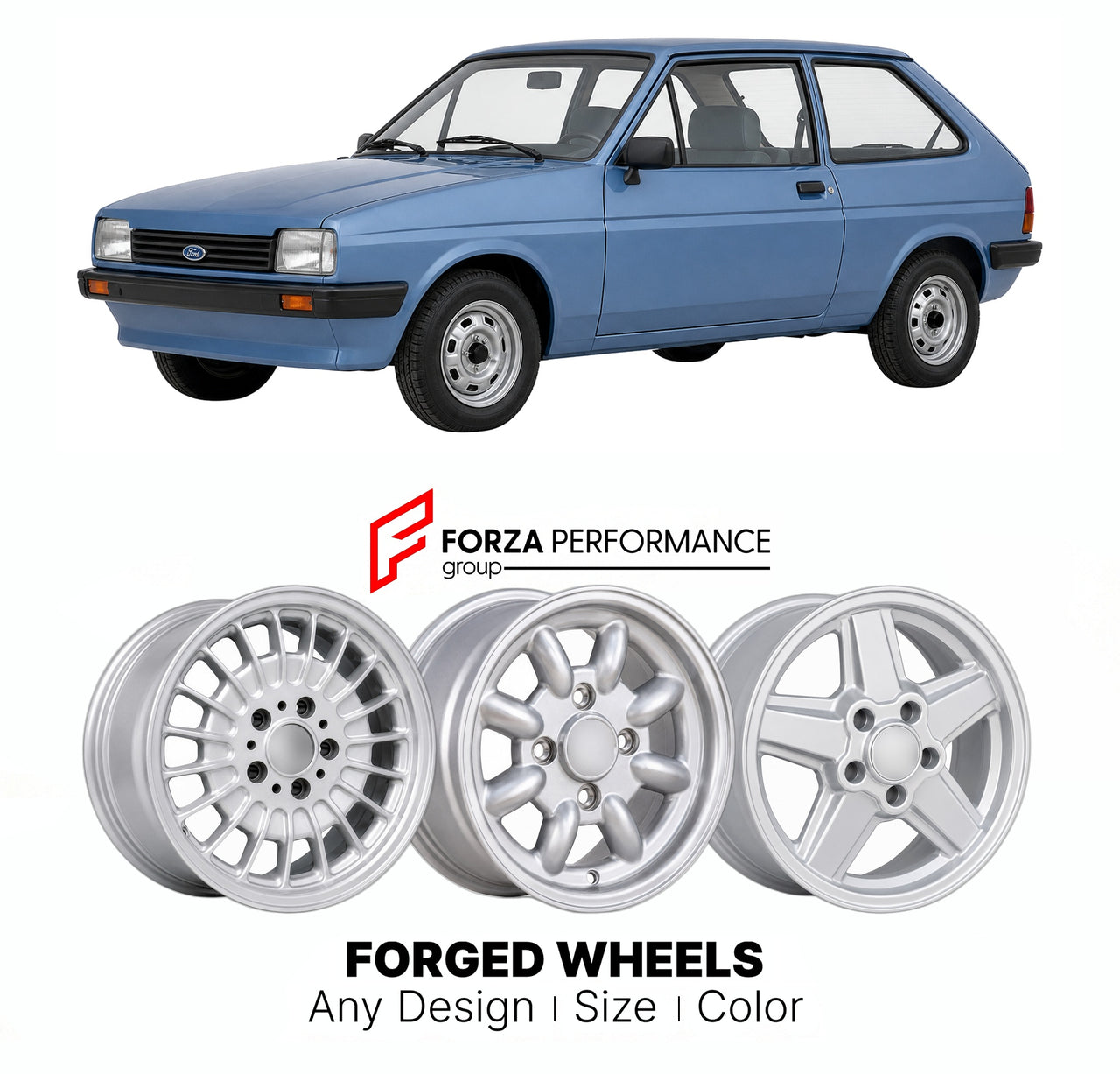 CUSTOM CLASSIC VINTAGE RESTOMOD RETRO OLD SCHOOL FORGED WHEELS RIMS for FORD EUROPE ESCORT FOCUS MK 3 1980 - 1986

Custom forged wheels for Ford Europe Escort Focus MK 3 1980 - 1986. Classic, vintage, restomod wheel designs made to order in custom sizes, offsets, colors and finishes.

We manufacture premium quality forged wheels rims for Ford Europe Escort Focus MK 3 1980 - 1986 in any design, size, color.

THIS WHEEL DESIGN CAN BE CUSTOM-MADE FOR YOUR CAR IN ANY SIZE AND COLOR OPTIONS
Available in monobloc