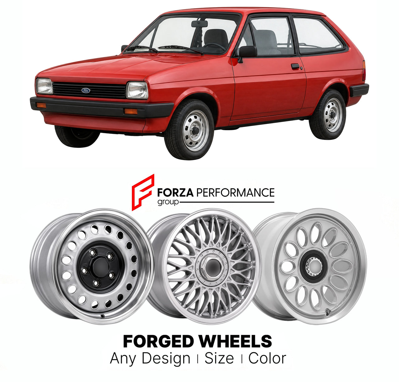 CUSTOM CLASSIC VINTAGE RESTOMOD RETRO OLD SCHOOL FORGED WHEELS RIMS for FORD EUROPE ESCORT FOCUS MK 4 1986 - 1990

Custom forged wheels for Ford Europe Escort Focus MK 4 1986 - 1990. Classic, vintage, restomod wheel designs made to order in custom sizes, offsets, colors and finishes.

We manufacture premium quality forged wheels rims for Ford Europe Escort Focus MK 4 1986 - 1990 in any design, size, color.

THIS WHEEL DESIGN CAN BE CUSTOM-MADE FOR YOUR CAR IN ANY SIZE AND COLOR OPTIONS
Available in monobloc