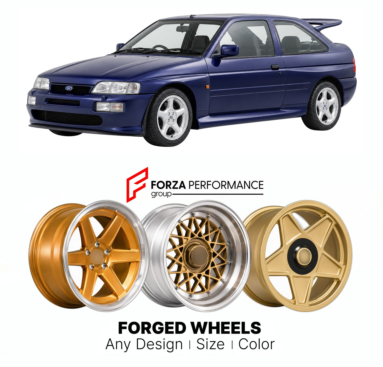 CUSTOM CLASSIC VINTAGE RESTOMOD RETRO OLD SCHOOL FORGED WHEELS RIMS for FORD EUROPE ESCORT FOCUS RS COSWORTH 1992 - 1996

Custom forged wheels for Ford Europe Escort Focus RS Cosworth 1992 - 1996. Classic, vintage, restomod wheel designs made to order in custom sizes, offsets, colors and finishes.

We manufacture premium quality forged wheels rims for Ford Europe Escort Focus RS Cosworth 1992 - 1996 in any design, size, color.

THIS WHEEL DESIGN CAN BE CUSTOM-MADE FOR YOUR CAR IN ANY SIZE AND COLOR OPTIONS

