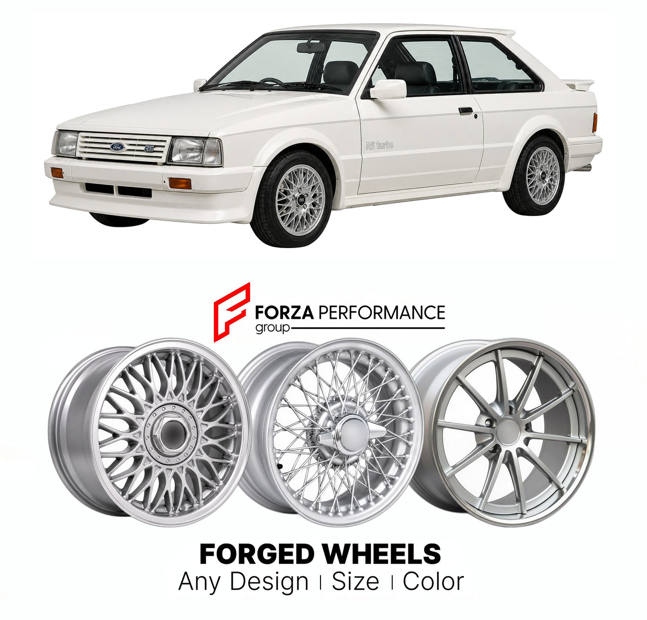 CUSTOM CLASSIC VINTAGE RESTOMOD RETRO OLD SCHOOL FORGED WHEELS RIMS for FORD EUROPE ESCORT FOCUS RS TURBO SERIES 1 1984 - 1986

Custom forged wheels for Ford Europe Escort Focus RS Turbo Series 1 1984 - 1986. Classic, vintage, restomod wheel designs made to order in custom sizes, offsets, colors and finishes.

We manufacture premium quality forged wheels rims for Ford Europe Escort Focus RS Turbo Series 1 1984 - 1986 in any design, size, color.

THIS WHEEL DESIGN CAN BE CUSTOM-MADE FOR YOUR CAR IN ANY SIZE 