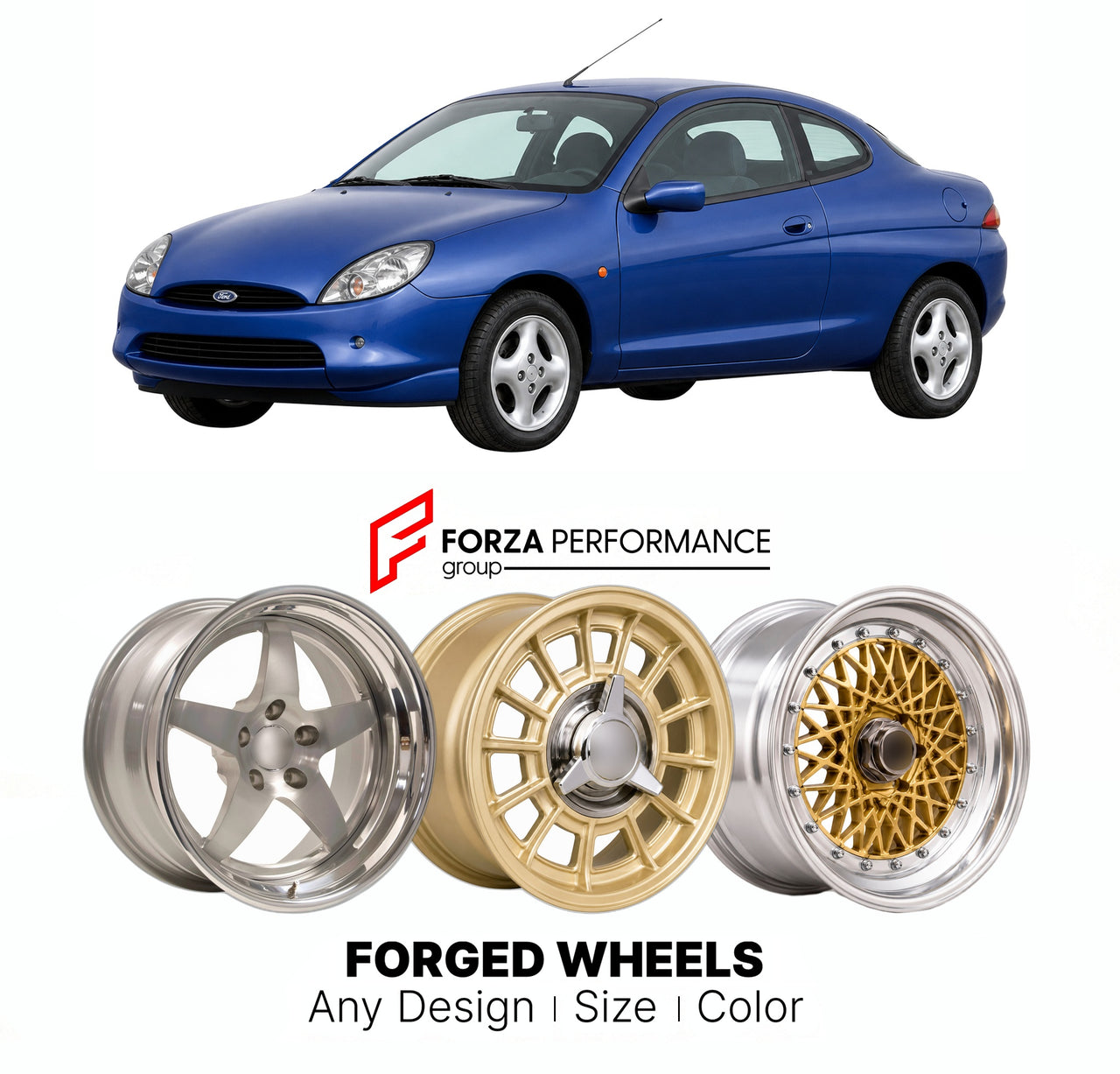 CUSTOM CLASSIC VINTAGE RESTOMOD RETRO OLD SCHOOL FORGED WHEELS RIMS for FORD EUROPE FIESTA PUMA 1997 - 2002

Custom forged wheels for Ford Europe Fiesta Puma 1997 - 2002. Classic, vintage, restomod wheel designs made to order in custom sizes, offsets, colors and finishes.

We manufacture premium quality forged wheels rims for Ford Europe Fiesta Puma 1997 - 2002 in any design, size, color.

THIS WHEEL DESIGN CAN BE CUSTOM-MADE FOR YOUR CAR IN ANY SIZE AND COLOR OPTIONS
Available in monoblock, 2-piece, 3-piec