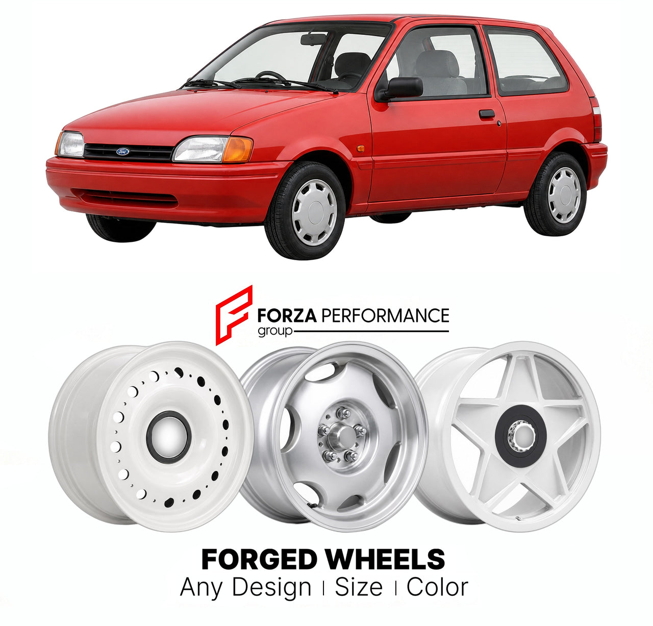 CUSTOM CLASSIC VINTAGE RESTOMOD RETRO OLD SCHOOL FORGED WHEELS RIMS for FORD EUROPE FIESTA PUMA MK 3 1989 - 1997

Custom forged wheels for Ford Europe Fiesta Puma MK 3 1989 - 1997. Classic, vintage, restomod wheel designs made to order in custom sizes, offsets, colors and finishes.

We manufacture premium quality forged wheels rims for Ford Europe Fiesta Puma MK 3 1989 - 1997 in any design, size, color.

THIS WHEEL DESIGN CAN BE CUSTOM-MADE FOR YOUR CAR IN ANY SIZE AND COLOR OPTIONS
Available in monoblock, 