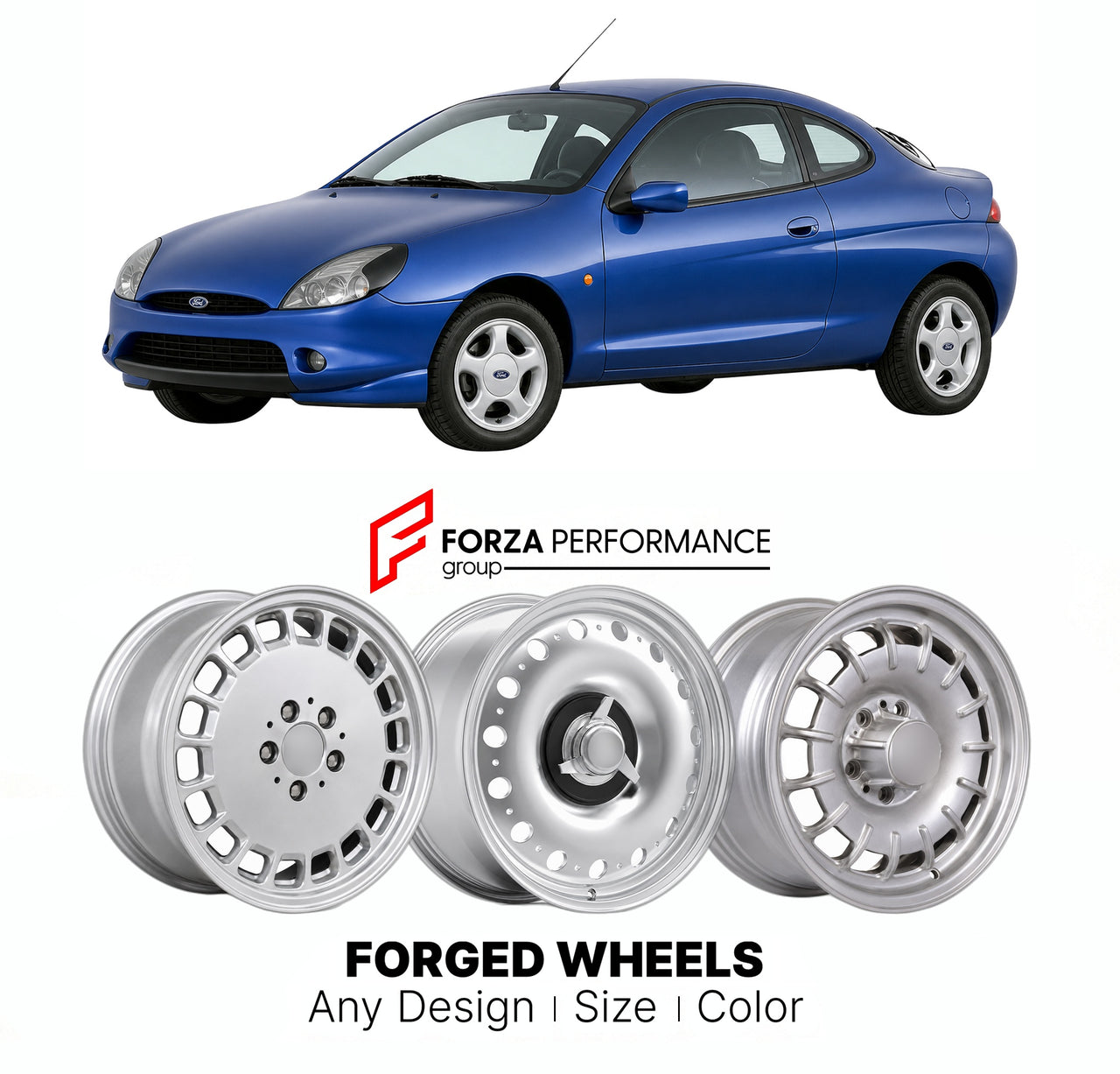 CUSTOM CLASSIC VINTAGE RESTOMOD RETRO OLD SCHOOL FORGED WHEELS RIMS for FORD EUROPE FIESTA PUMA MK 4 1995 - 2002

Custom forged wheels for Ford Europe Fiesta Puma MK 4 1995 - 2002. Classic, vintage, restomod wheel designs made to order in custom sizes, offsets, colors and finishes.

We manufacture premium quality forged wheels rims for Ford Europe Fiesta Puma MK 4 1995 - 2002 in any design, size, color.

THIS WHEEL DESIGN CAN BE CUSTOM-MADE FOR YOUR CAR IN ANY SIZE AND COLOR OPTIONS
Available in monoblock, 