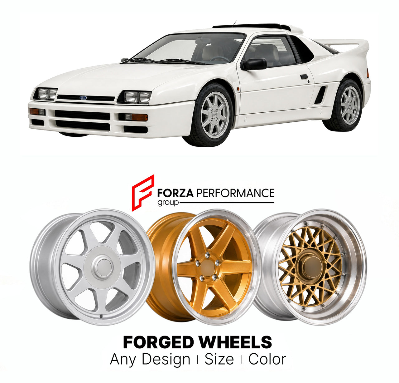 CUSTOM CLASSIC VINTAGE RESTOMOD RETRO OLD SCHOOL FORGED WHEELS RIMS for FORD EUROPE RS200 GROUP B 1984 - 1986

Custom forged wheels for Ford Europe RS200 Group B 1984 - 1986. Classic, vintage, restomod wheel designs made to order in custom sizes, offsets, colors and finishes.

We manufacture premium quality forged wheels rims for Ford Europe RS200 Group B 1984 - 1986 in any design, size, color.

THIS WHEEL DESIGN CAN BE CUSTOM-MADE FOR YOUR CAR IN ANY SIZE AND COLOR OPTIONS
Available in monoblock, 2-piece, 
