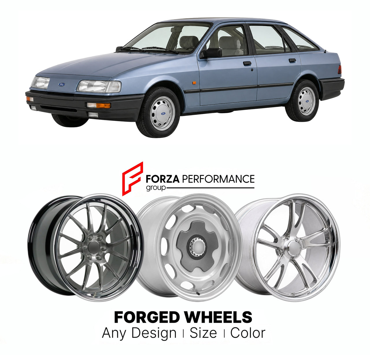 CUSTOM CLASSIC VINTAGE RESTOMOD RETRO OLD SCHOOL FORGED WHEELS RIMS for FORD EUROPE SIERRA 1982 - 1993

Custom forged wheels for Ford Europe Sierra 1982 - 1993. Classic, vintage, restomod wheel designs made to order in custom sizes, offsets, colors and finishes.

We manufacture premium quality forged wheels rims for Ford Europe Sierra 1982 - 1993 in any design, size, color.

THIS WHEEL DESIGN CAN BE CUSTOM-MADE FOR YOUR CAR IN ANY SIZE AND COLOR OPTIONS
Available in monoblock, 2-piece, 3-piece, duoblock, be