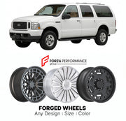FORGED WHEELS RIMS for FORD EXCURSION 2000 - 2005

Custom forged wheels for Ford Excursion 2000 - 2005. Made-to-order monoblock, 2-piece and 3-piece rims in custom sizes, offsets, colors and finishes with guaranteed fitment.

We manufacture premium quality forged wheels rims for Ford Excursion 2000 - 2005 in any design, size, color.

THIS WHEEL DESIGN CAN BE CUSTOM-MADE FOR YOUR CAR IN ANY SIZE AND COLOR OPTIONS
Available in monoblock, 2-piece, 3-piece, duoblock, beadlock
3D wheel renderings are provided ac