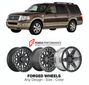 FORGED WHEELS RIMS for FORD EXPEDITION KING RANCH 1997+

Custom forged wheels for Ford Expedition King Ranch 1997+. Made-to-order monoblock, 2-piece and 3-piece rims in custom sizes, offsets, colors and finishes with guaranteed fitment.

We manufacture premium quality forged wheels rims for Ford Expedition King Ranch 1997+ in any design, size, color.

THIS WHEEL DESIGN CAN BE CUSTOM-MADE FOR YOUR CAR IN ANY SIZE AND COLOR OPTIONS
Available in monoblock, 2-piece, 3-piece, duoblock, beadlock
3D wheel renderin