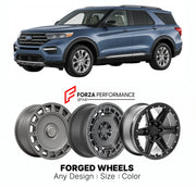 FORGED WHEELS RIMS for FORD EXPLORER LIMITED 2020+

Custom forged wheels for Ford Explorer Limited 2020+. Made-to-order monoblock, 2-piece and 3-piece rims in custom sizes, offsets, colors and finishes with guaranteed fitment.

We manufacture premium quality forged wheels rims for Ford Explorer Limited 2020+ in any design, size, color.

THIS WHEEL DESIGN CAN BE CUSTOM-MADE FOR YOUR CAR IN ANY SIZE AND COLOR OPTIONS
Available in monoblock, 2-piece, 3-piece, duoblock, beadlock
3D wheel renderings are provided