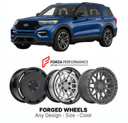 FORGED WHEELS RIMS for FORD EXPLORER ST 2020+

Custom forged wheels for Ford Explorer ST 2020+. Made-to-order monoblock, 2-piece and 3-piece rims in custom sizes, offsets, colors and finishes with guaranteed fitment.

We manufacture premium quality forged wheels rims for Ford Explorer ST 2020+ in any design, size, color.

THIS WHEEL DESIGN CAN BE CUSTOM-MADE FOR YOUR CAR IN ANY SIZE AND COLOR OPTIONS
Available in monoblock, 2-piece, 3-piece, duoblock, beadlock
3D wheel renderings are provided according to t