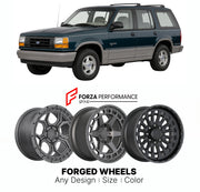 FORGED WHEELS RIMS for FORD EXPLORER XLT 1991 - 2001

Custom forged wheels for Ford Explorer XLT 1991 - 2001. Made-to-order monoblock, 2-piece and 3-piece rims in custom sizes, offsets, colors and finishes with guaranteed fitment.

We manufacture premium quality forged wheels rims for Ford Explorer XLT 1991 - 2001 in any design, size, color.

THIS WHEEL DESIGN CAN BE CUSTOM-MADE FOR YOUR CAR IN ANY SIZE AND COLOR OPTIONS
Available in monoblock, 2-piece, 3-piece, duoblock, beadlock
3D wheel renderings are pr